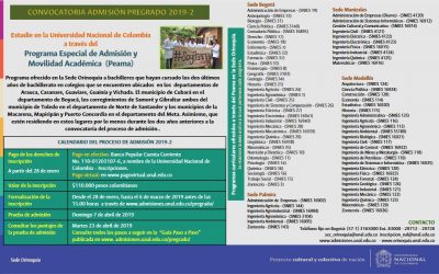 Información PEAMA 2019-02, para bachilleres egresados